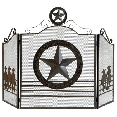 Lone Star Fireplace Screen - crazydecor