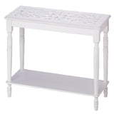 White Wood Carved Table - DreamyDecor