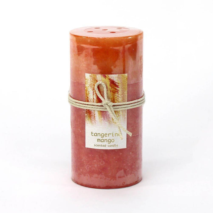 Tangerine Mango Pillar Candle 3X6 - crazydecor