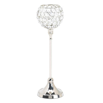 Silver Shimmer Globe Candlestick - crazydecor