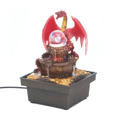 Red Dragon Tabletop Fountain - crazydecor