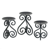 Scrollwork Candle Holders Stand Trio - crazydecor