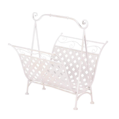 White Basket Weave Magazine Rack - DreamyDecor