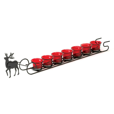 Reindeer Sleigh Candle Holder Display - crazydecor