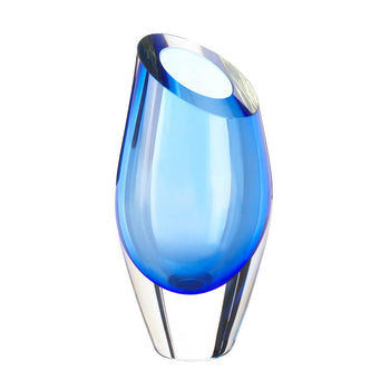 Blue Cut Glass Vase - crazydecor