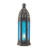 Blue Floret Candle Lantern - crazydecor