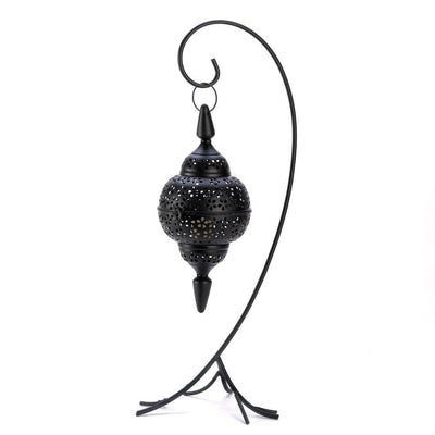 Black Cutout Stand Lantern - crazydecor