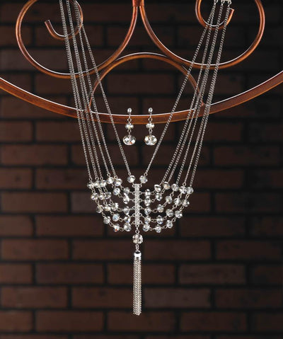 Vintage Crystal Tassel Jewelry Set - DreamyDecor