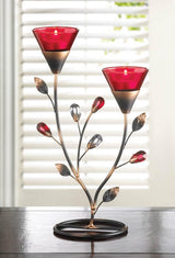 Ruby Blooms Candle Holder - crazydecor