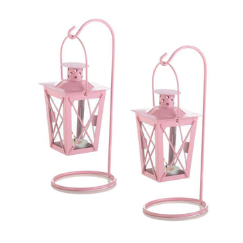 Pretty In Pink Railroad Candle Lanterns - crazydecor