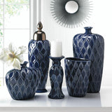 Deep Blue Lidded Urn - crazydecor