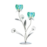 Double Peacock Bloom Candle Holder - crazydecor