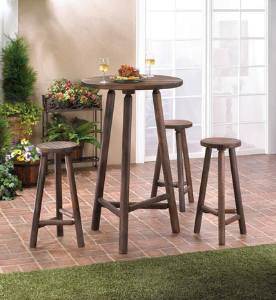 Wood Bar Table & Bar Stools Set - DreamyDecor