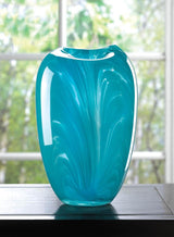 Turquoise Modern Glass Vase - crazydecor