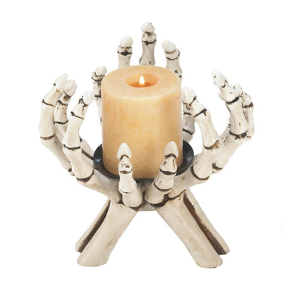 Skeleton Hands Candle Stand - crazydecor