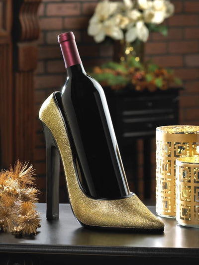 Gold Shoe Wine Bottle Holder - crazydecor