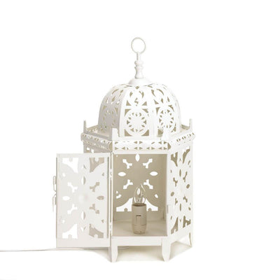 White Moroccan Table Lamp - DreamyDecor