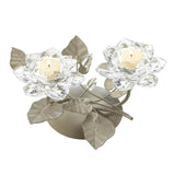 Crystal Flower Centerpiece Candle Holder - crazydecor