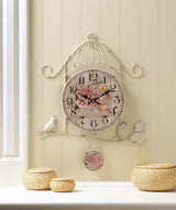 Birdcage Country Rose Wall Clock - crazydecor