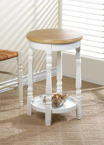 Wood Top Round Accent Table - DreamyDecor