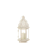 Small Distressed White Lantern - crazydecor