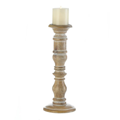 Homestead Turned Wood Candle Holder - crazydecor