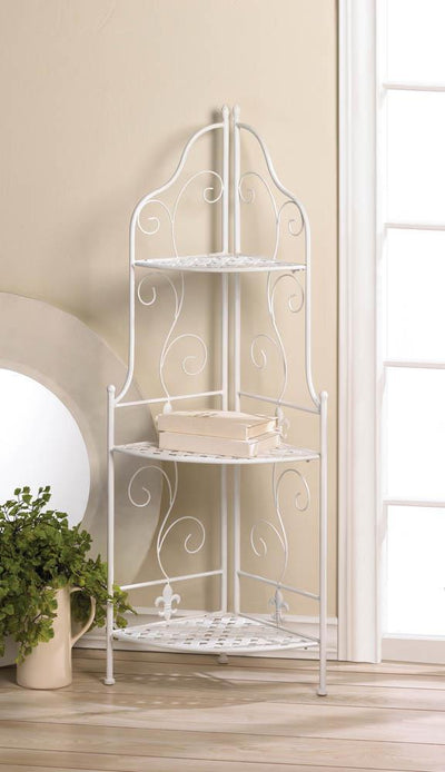 White Basket Weave Corner Rack - DreamyDecor