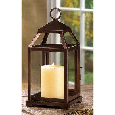 Bronze Contemporary Candle Lantern - crazydecor