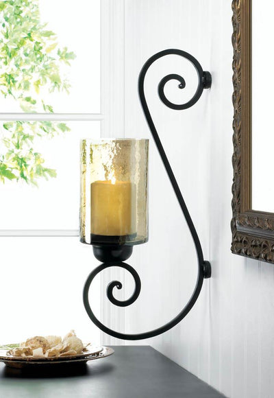 Iridescent Glass Scroll Wall Sconce - crazydecor