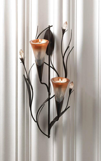 Dawn Lilies Candle Wall Sconce - crazydecor