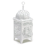 White Filigree Candle Lantern - DreamyDecor