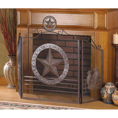 Lone Star Fireplace Screen - crazydecor