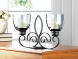 Fleur De Lis Duo Candle Stand - crazydecor