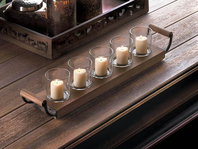 Wooden Tray Candle Holder - DreamyDecor