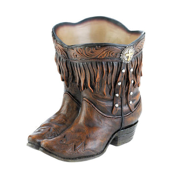 Fringed Cowboy Boot Planter - crazydecor