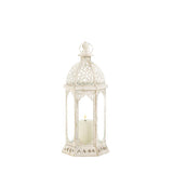 Graceful Distressed White Lantern (S) - crazydecor