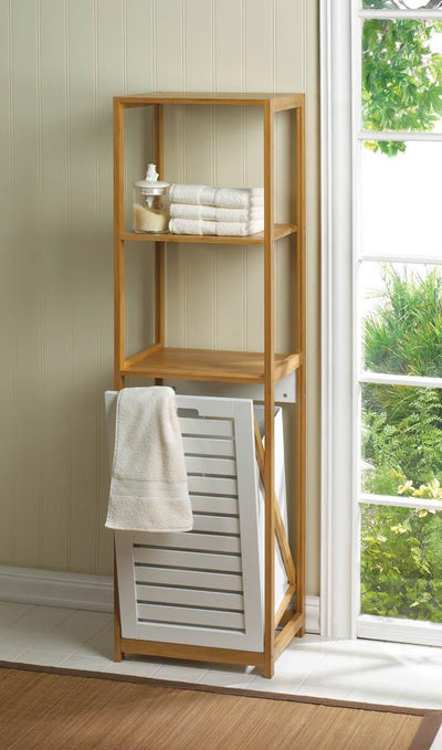 Bamboo Hamper Storage Shelves - crazydecor