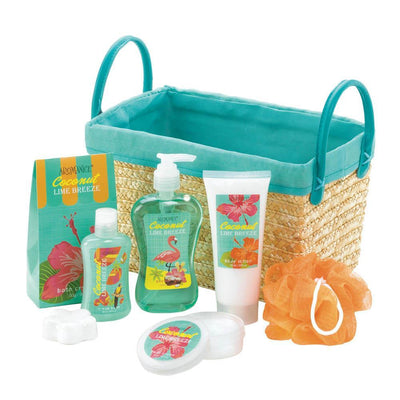 Coconut Lime Tropical Spa Basket Set - crazydecor