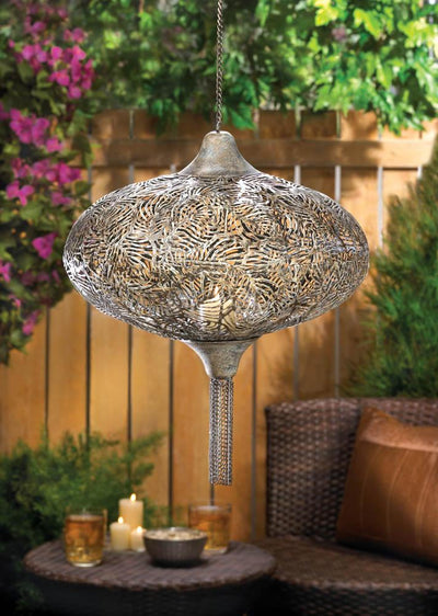 Hanging Plume Candle Lantern - crazydecor