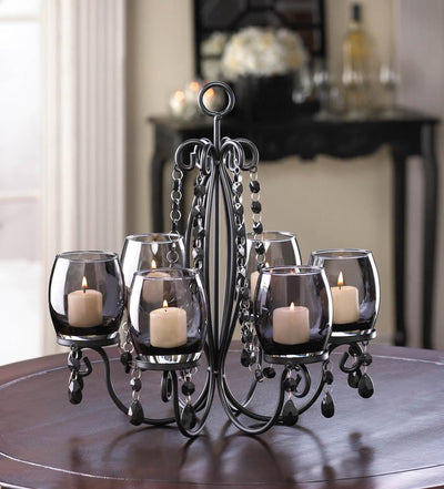 Midnight Elegance Candle Chandelier - crazydecor