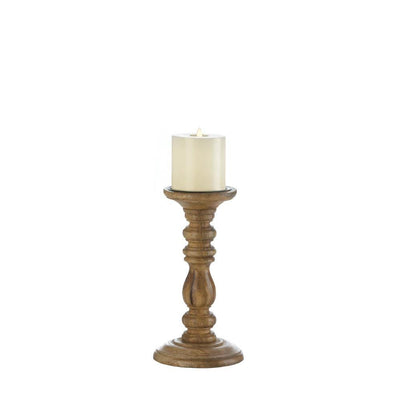 Terrace Turned Wood Candle Holder - crazydecor