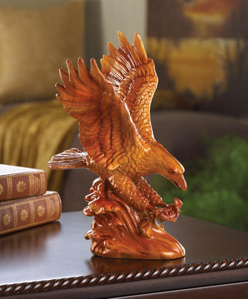 Faux Wooden Eagle Statue - crazydecor