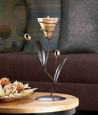 Golden Bloom Candle Holder - crazydecor