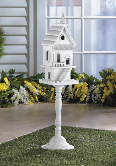 Two Story Pedestal Birdhouse - crazydecor