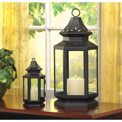 Large Black Stagecoach Lantern - crazydecor