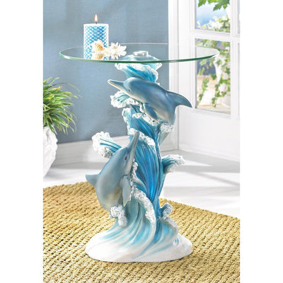 Playful Dolphins Accent Table - crazydecor