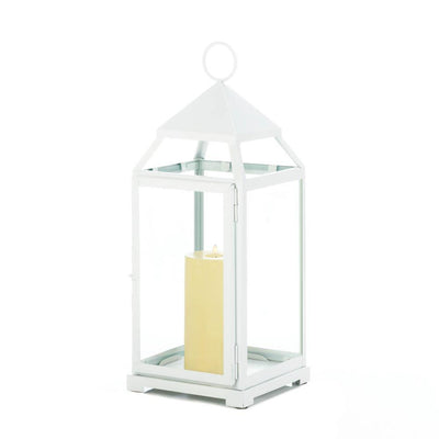 Large White Contemporary Lantern - crazydecor