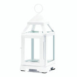 White Mini Contemporary Lantern - DreamyDecor