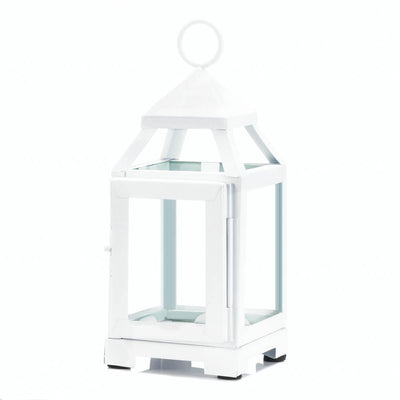 White Mini Contemporary Lantern - DreamyDecor