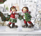 Holly & Noel Skating Figurines - crazydecor